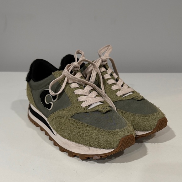 Coach Runner Olive and Beige Sneakers with Brown Soles main image 3